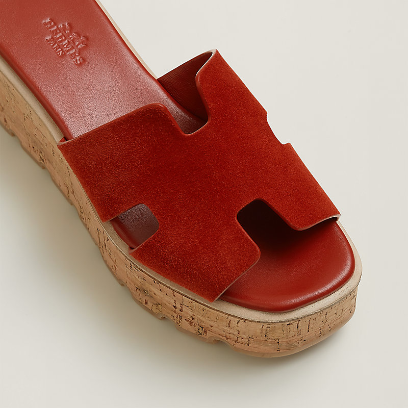 Hermes discount suede sandals